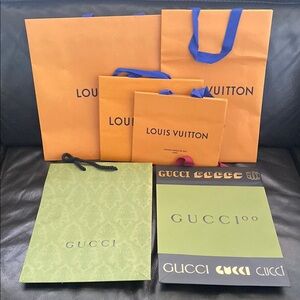 Louis Vuitton and Gucci Shopping Bags